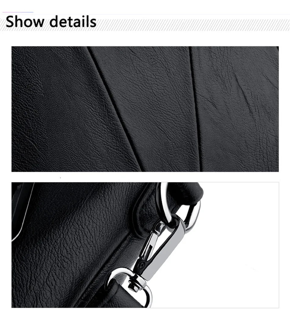 TrenLux Wear Women's Luxury PU Leather Multi-Pocket Crossbody Shoulder & Tote Handbag