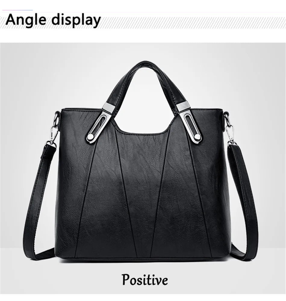 TrenLux Wear Women's Luxury PU Leather Multi-Pocket Crossbody Shoulder & Tote Handbag