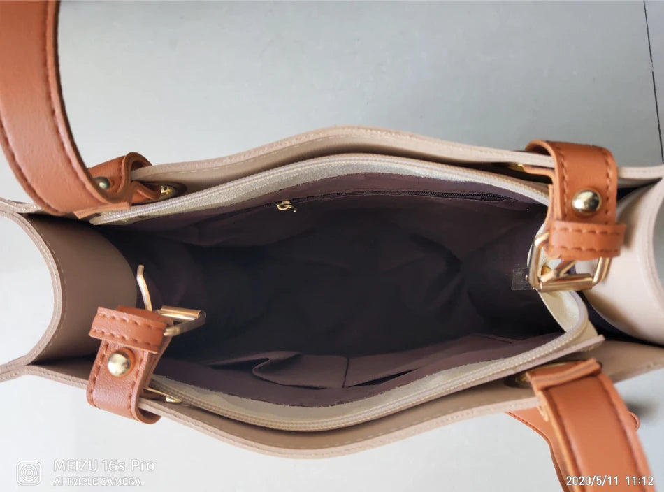 TrenLux Wear Women's Large Designer PU Leather Top Handle Shoulder Tote Handbag