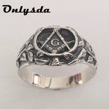 Men's Masonic Stainless Steel Ring — Punk Rock Hip-Hop Biker Freemasonry Jewellery Gift