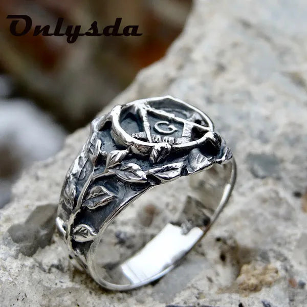 Men's Masonic Stainless Steel Ring — Punk Rock Hip-Hop Biker Freemasonry Jewellery Gift