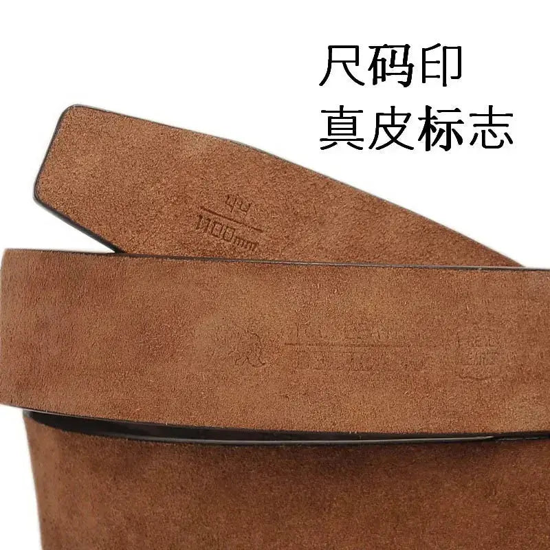 Men's Classic Business Leather Belt — Luxury Cowskin Plaid Buckle Waistband TrenLux Wear