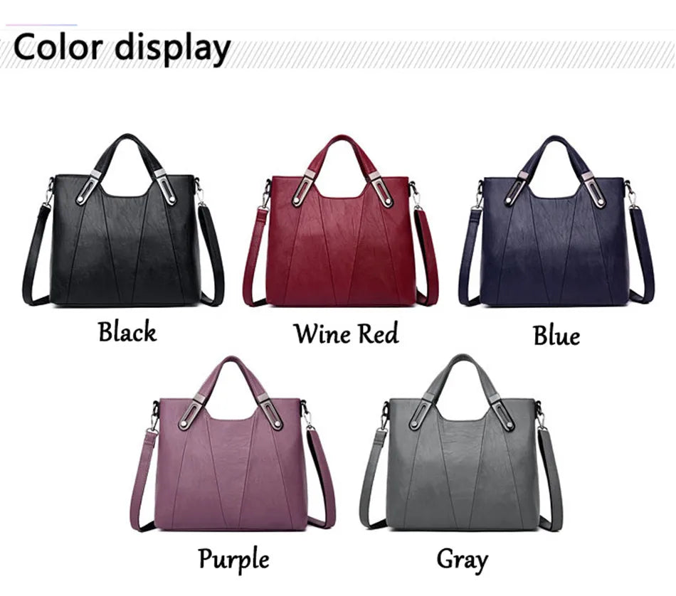 TrenLux Wear Women's Luxury PU Leather Multi-Pocket Crossbody Shoulder & Tote Handbag