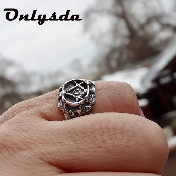 Men's Masonic Stainless Steel Ring — Punk Rock Hip-Hop Biker Freemasonry Jewellery Gift