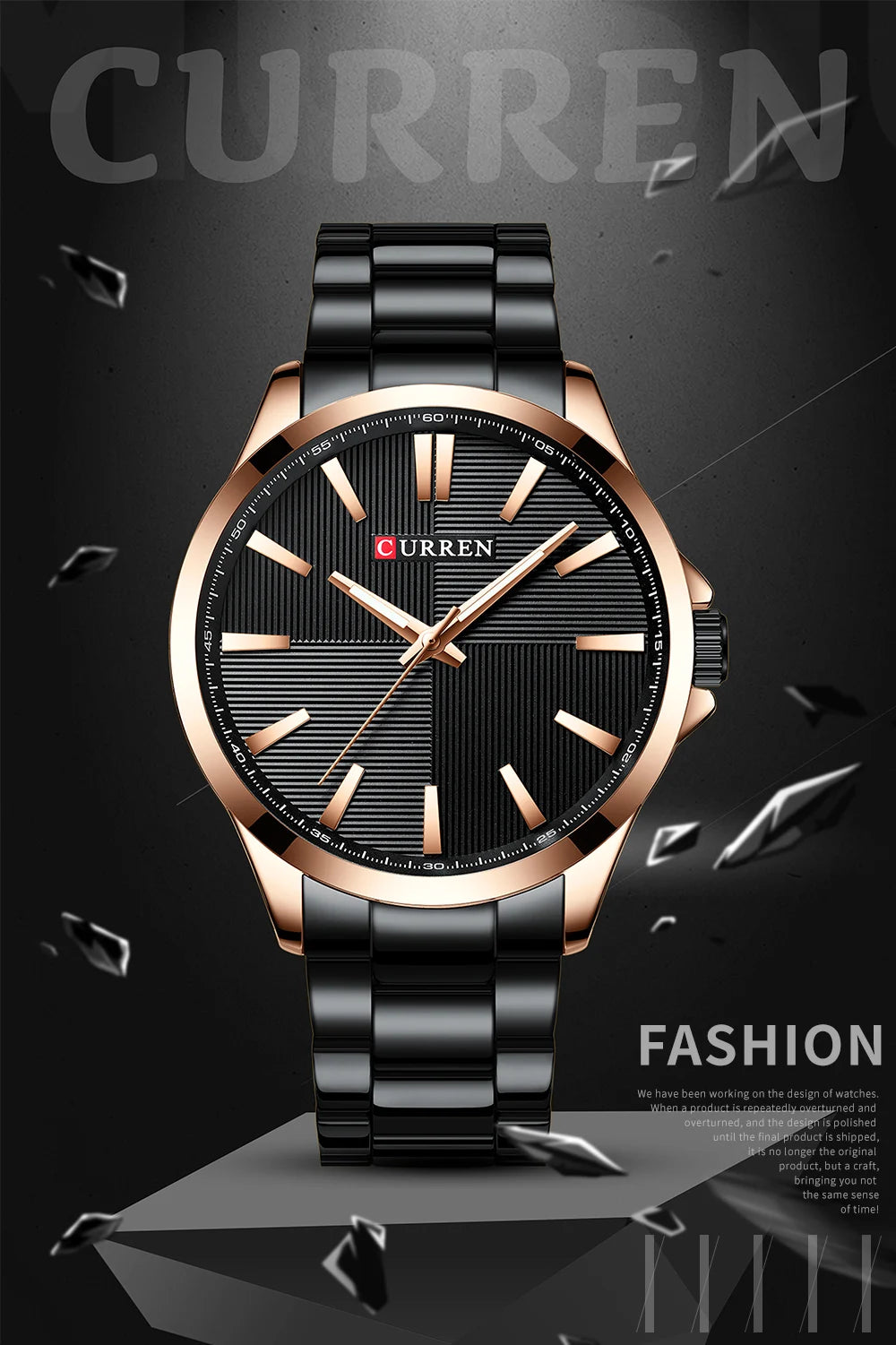TrenLux Wear CURREN Men's Military Sport Waterproof Stainless Steel Quartz Wristwatch
