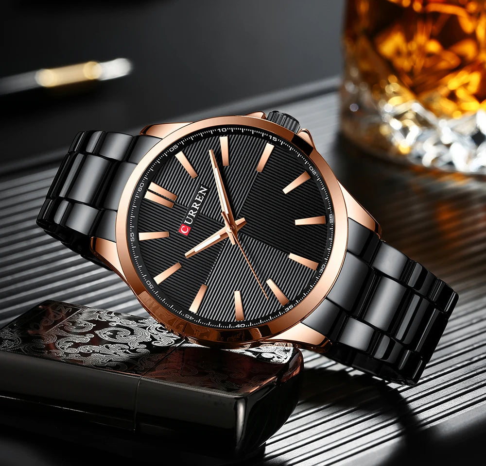 TrenLux Wear CURREN Men's Military Sport Waterproof Stainless Steel Quartz Wristwatch