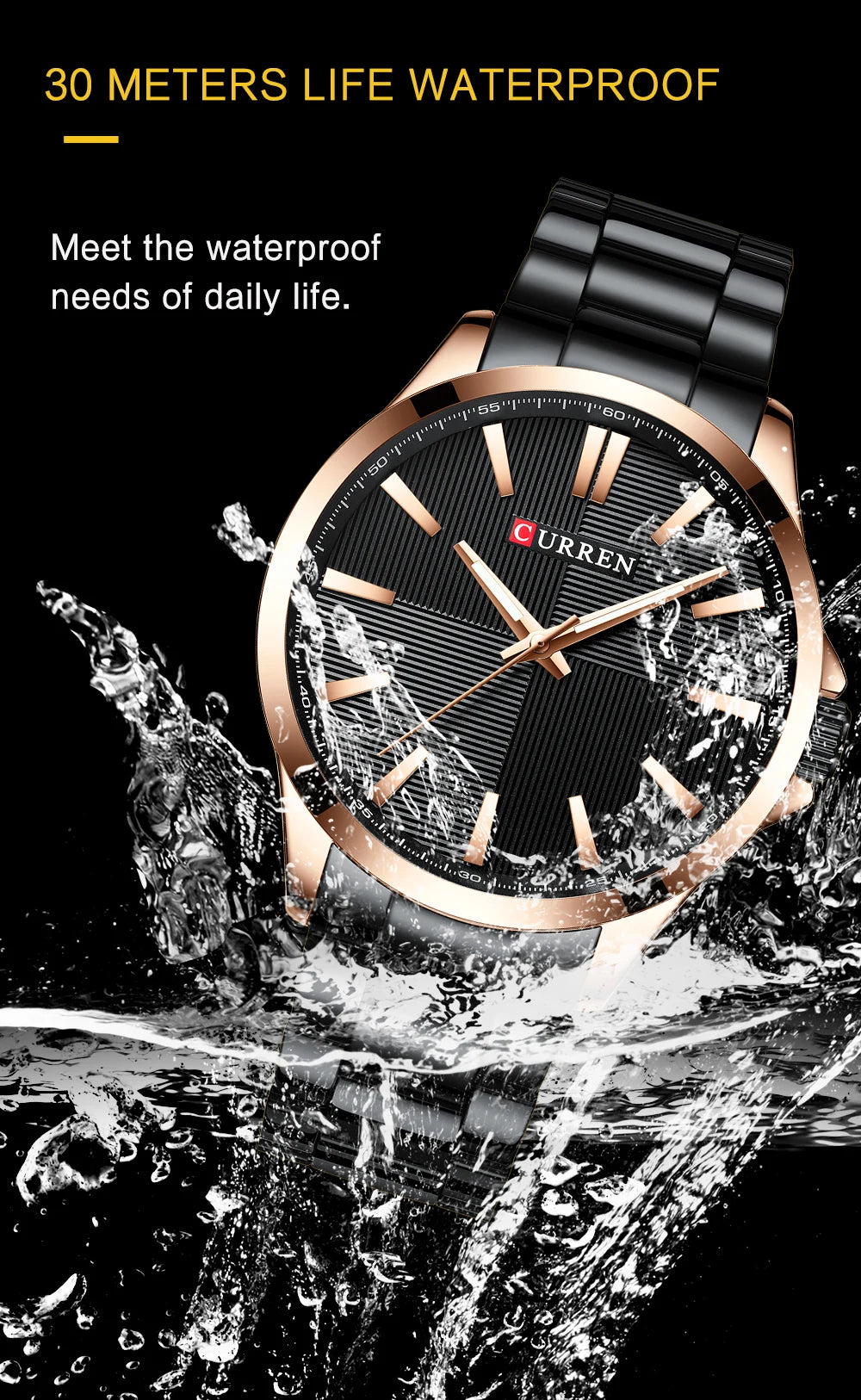 TrenLux Wear CURREN Men's Military Sport Waterproof Stainless Steel Quartz Wristwatch