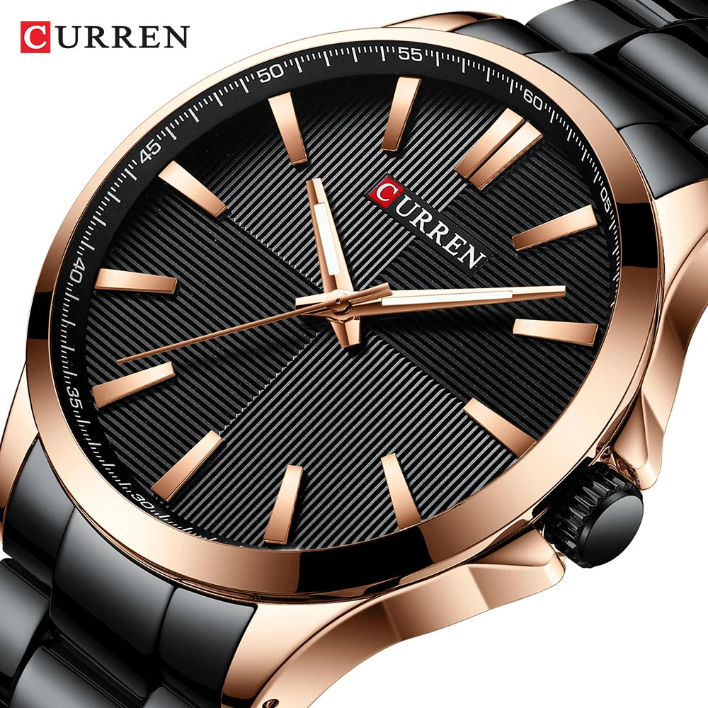 TrenLux Wear CURREN Men's Military Sport Waterproof Stainless Steel Quartz Wristwatch