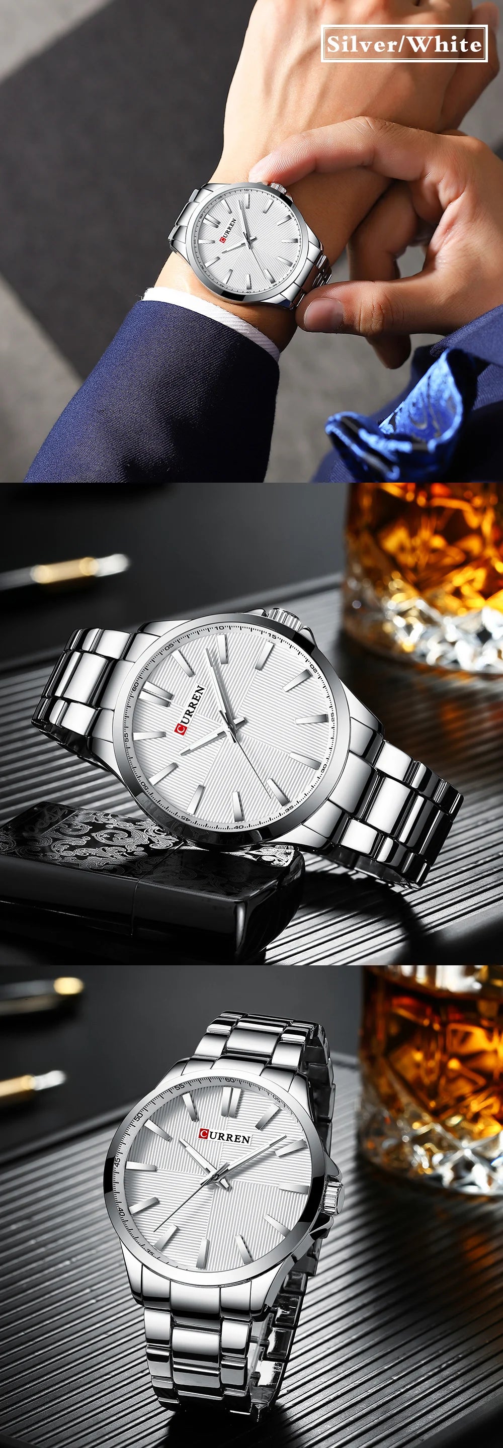 TrenLux Wear CURREN Men's Military Sport Waterproof Stainless Steel Quartz Wristwatch