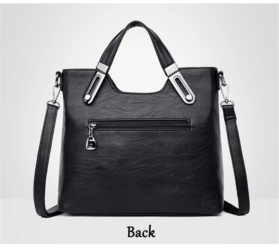 TrenLux Wear Women's Luxury PU Leather Multi-Pocket Crossbody Shoulder & Tote Handbag