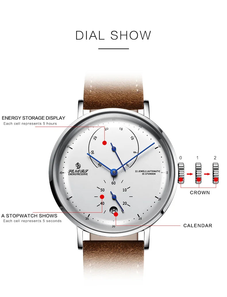 TrenLux Wear Men's Luxury Automatic Mechanical Military Style Waterproof Wristwatch