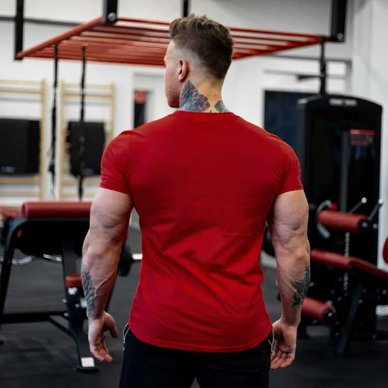 TrenLux Wear Men's Cotton-Elastane Bodybuilding Graphic Gym Streetwear T-Shirt