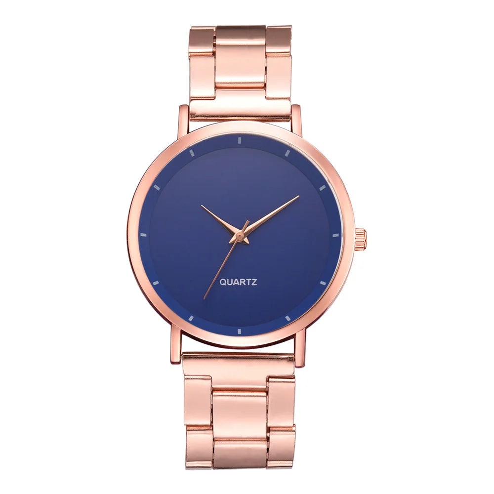 TrenLux Wear Women's Rose Gold Stainless Steel Fashion Business Quartz Wristwatch