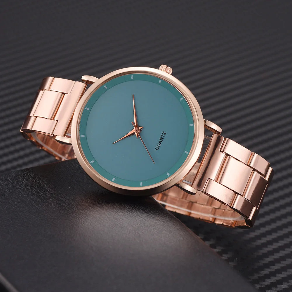 TrenLux Wear Women's Rose Gold Stainless Steel Fashion Business Quartz Wristwatch
