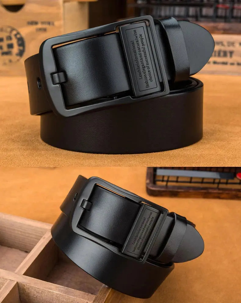 Men's Light Luxury PU Leather Belt — Pin Buckle Casual Versatile Jeans Waistband TrenLux Wear