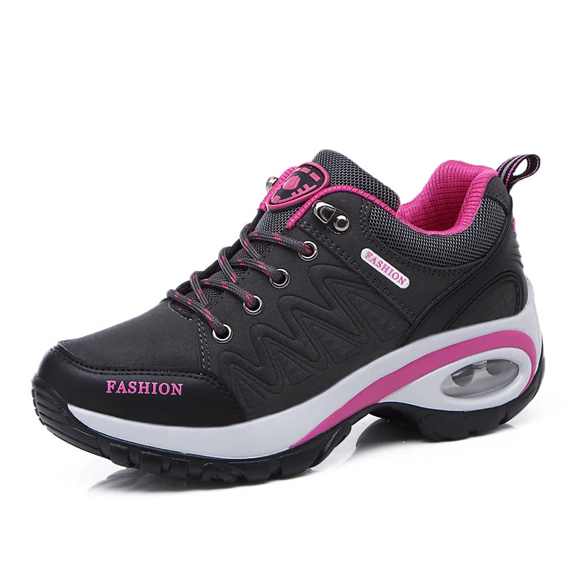 TrenLux Wear Women's PU-EVA Breathable Platform Lace-Up Walking Sneakers