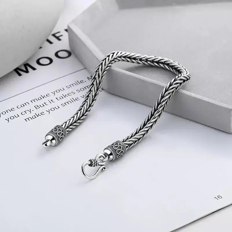 Men's 925 Sterling Silver Charm Bracelet — Vintage Wedding & Engagement Fashion Jewellery TrenLux Wear