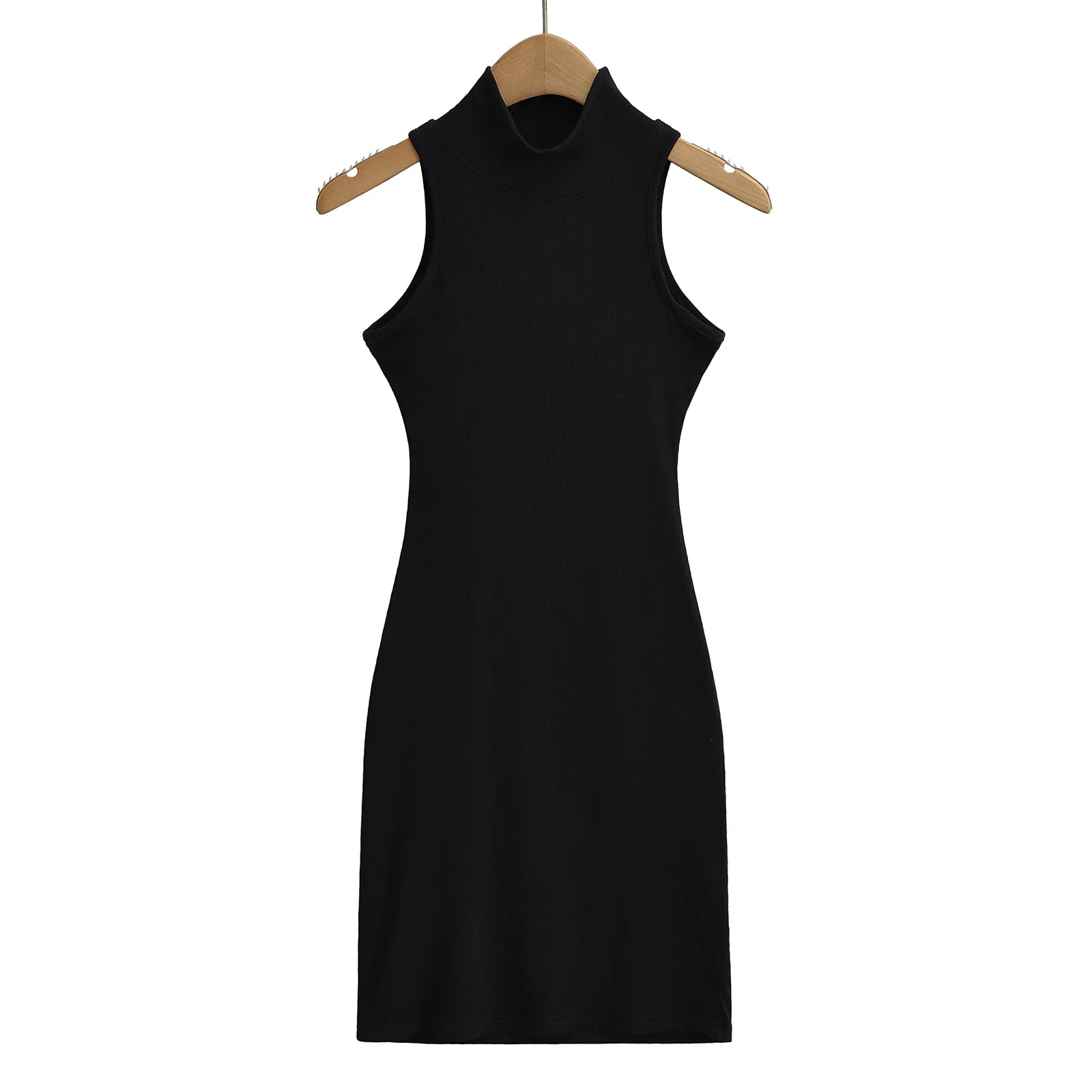 TrenLux Wear Women's Knit Turtleneck Bodycon Ankle-Length Maxi Dress