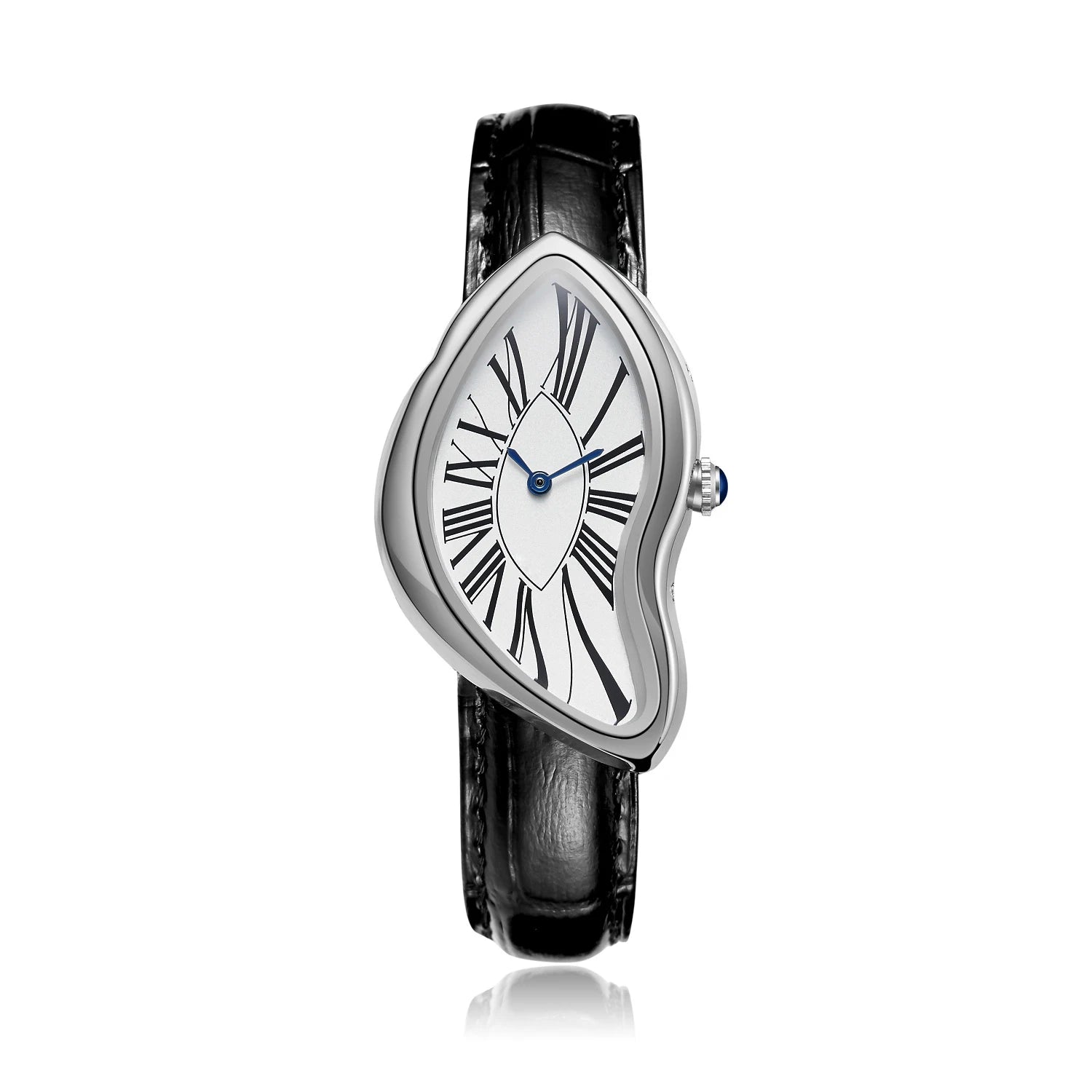 TrenLux Wear Women's Retro Y2K Irregular Creative Alloy Case Leather Strap Quartz Watch