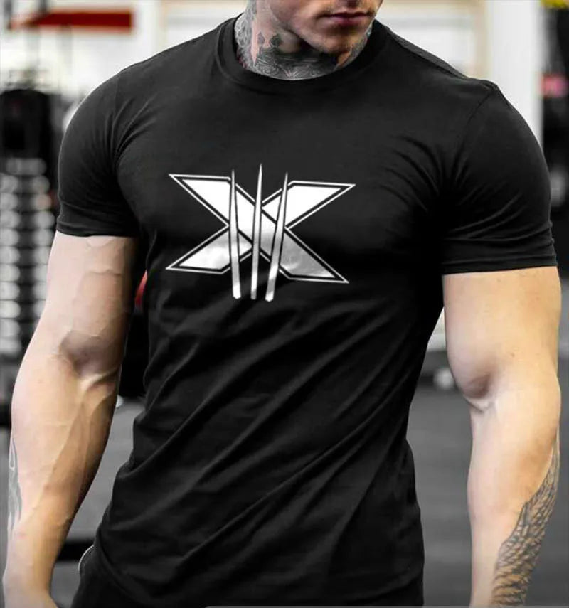 TrenLux Wear Men's Cotton-Elastane Bodybuilding Graphic Gym Streetwear T-Shirt