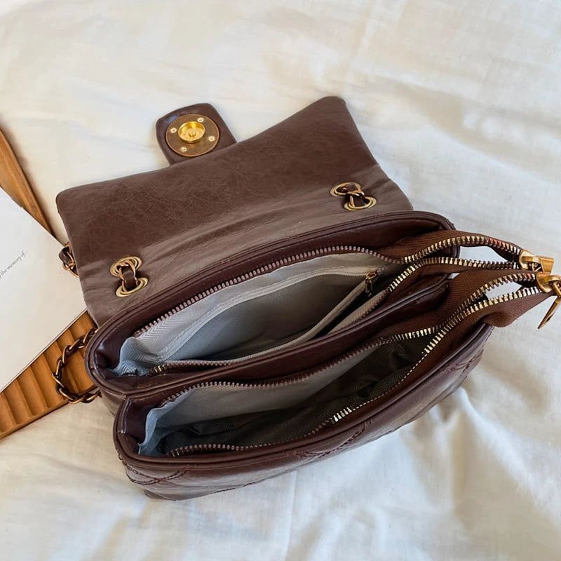 TrenLux Wear Women's Luxury Lingge Pattern PU Leather Designer Underarm Crossbody Shoulder Handbag