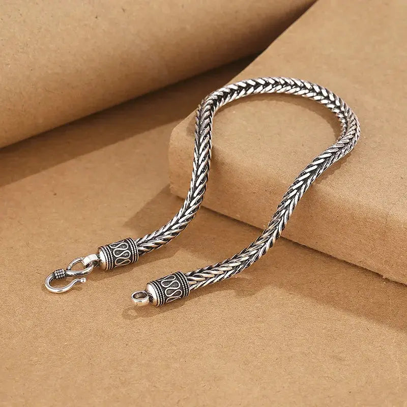 Men's 925 Sterling Silver Charm Bracelet — Vintage Wedding & Engagement Fashion Jewellery TrenLux Wear