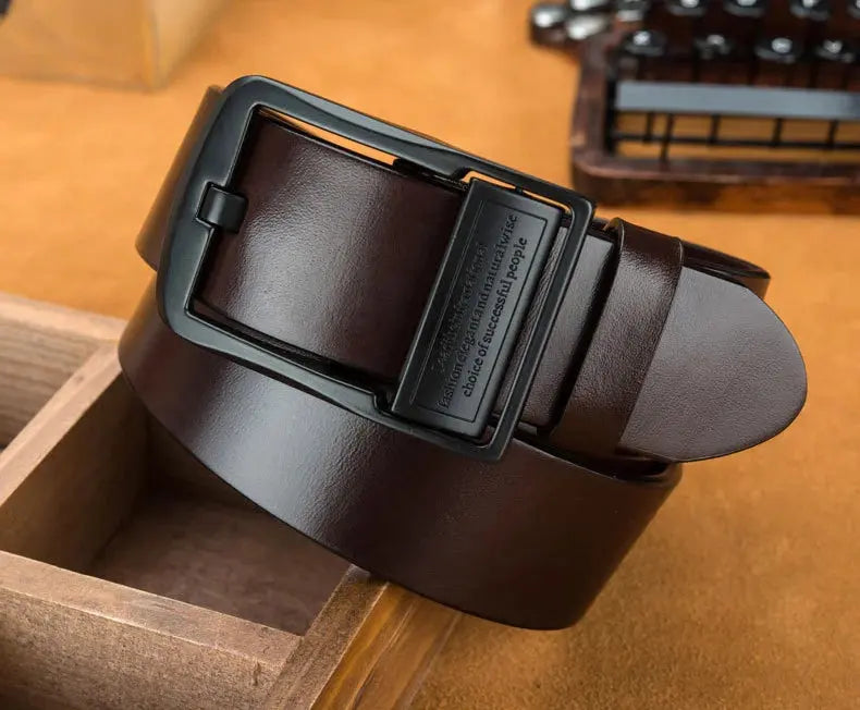 Men's Light Luxury PU Leather Belt — Pin Buckle Casual Versatile Jeans Waistband TrenLux Wear