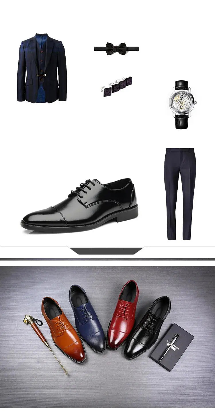New Business Formal Men's Leather Shoes British Style Plus Size Men's Leather Shoes Foreign Trade Men's Leather Shoes Taobao TrenLux Wear