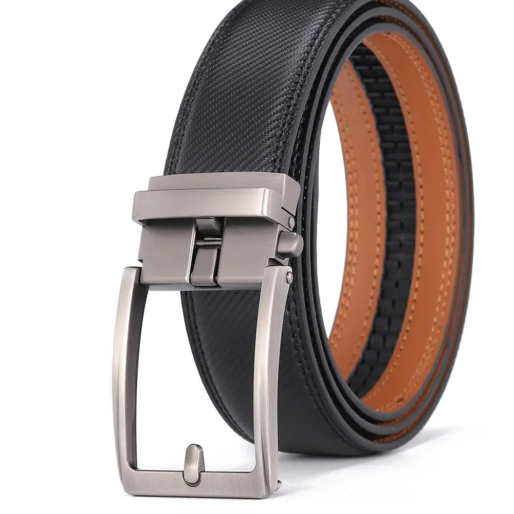 Men's Leather Belt — Automatic Buckle Carbon Fibre Pattern Luxury Strap TrenLux Wear