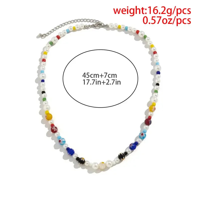 Men's Glass Flower Beaded Choker Necklace — Hip-Hop Gothic Punk Layered Pendant Chain TrenLux Wear