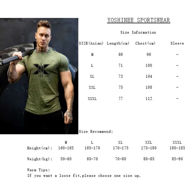 TrenLux Wear Men's Cotton-Elastane Bodybuilding Graphic Gym Streetwear T-Shirt