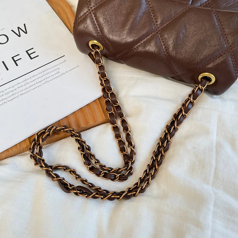 TrenLux Wear Women's Luxury Lingge Pattern PU Leather Designer Underarm Crossbody Shoulder Handbag