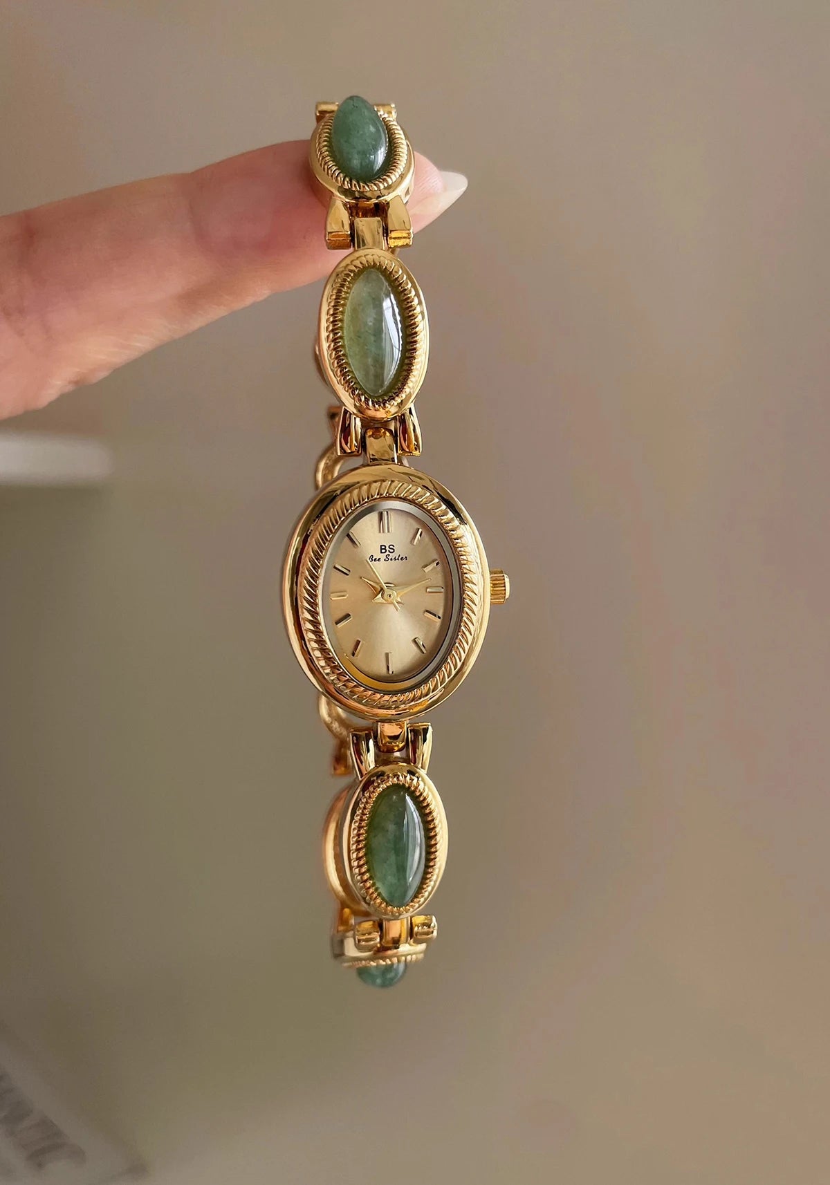 TrenLux Wear Women's Luxury Jade Green Jewelry Bracelet Quartz Dress Wristwatch