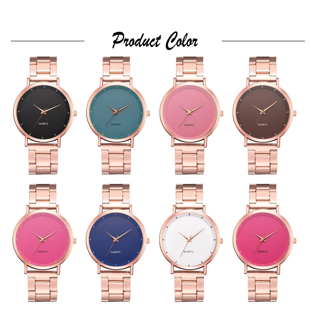 TrenLux Wear Women's Rose Gold Stainless Steel Fashion Business Quartz Wristwatch