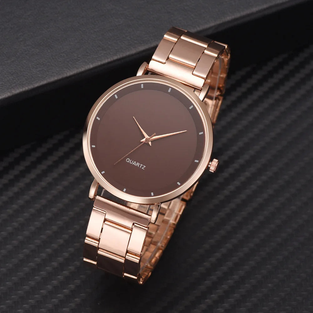TrenLux Wear Women's Rose Gold Stainless Steel Fashion Business Quartz Wristwatch