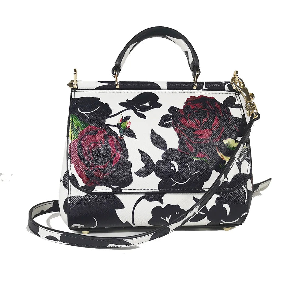 TrenLux Wear Women's Rose PU Leather Crossbody Tote Lady Shoulder Handbag