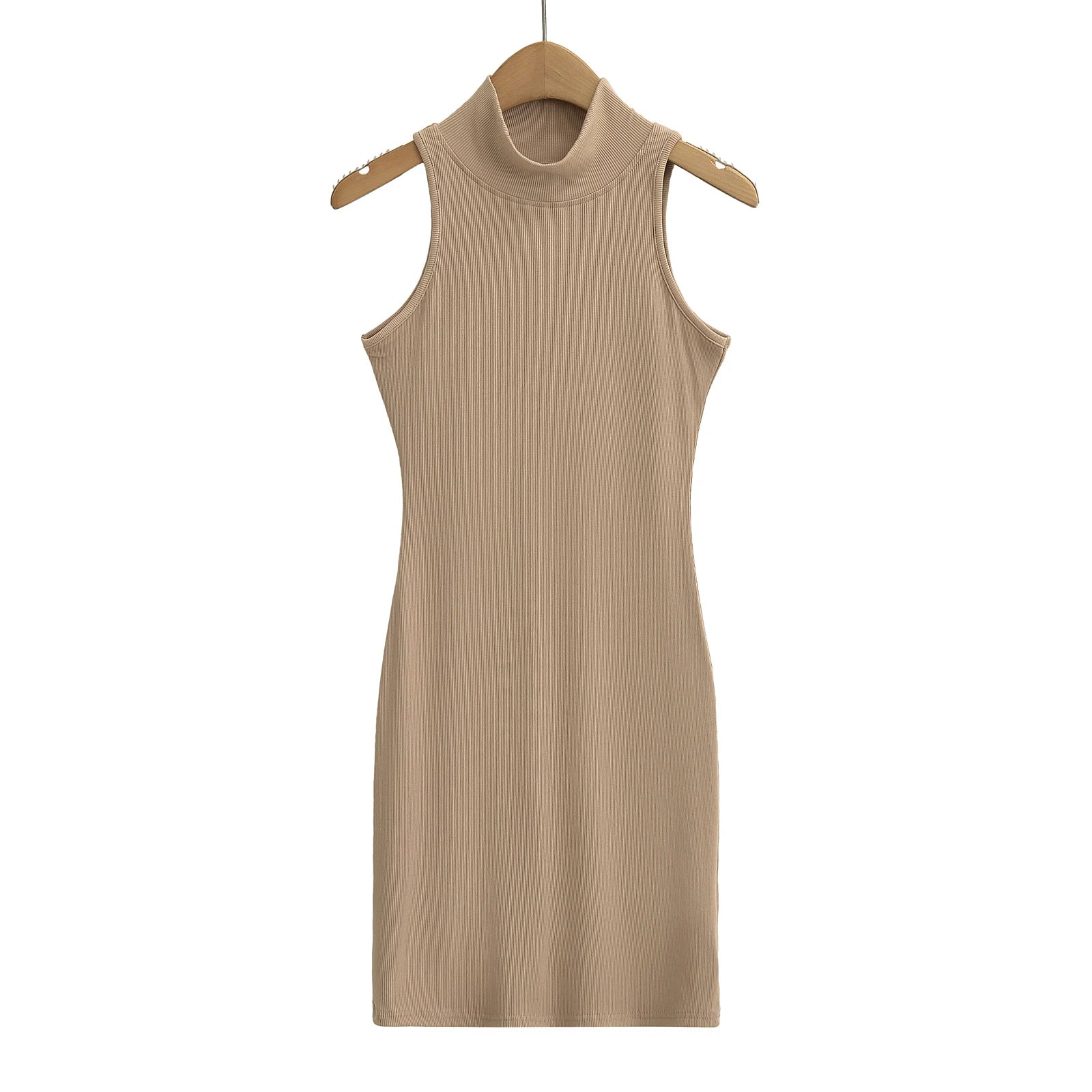 TrenLux Wear Women's Knit Turtleneck Bodycon Ankle-Length Maxi Dress