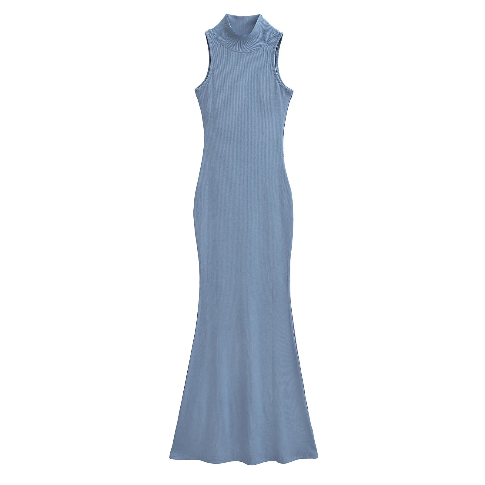 TrenLux Wear Women's Knit Turtleneck Bodycon Ankle-Length Maxi Dress
