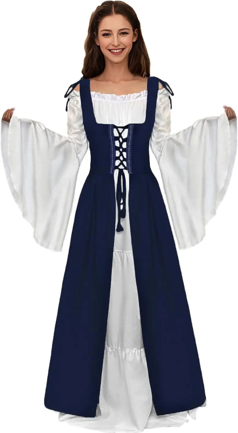 TrenLux Wear Women's Polyester Medieval Renaissance Faire Costume Dress