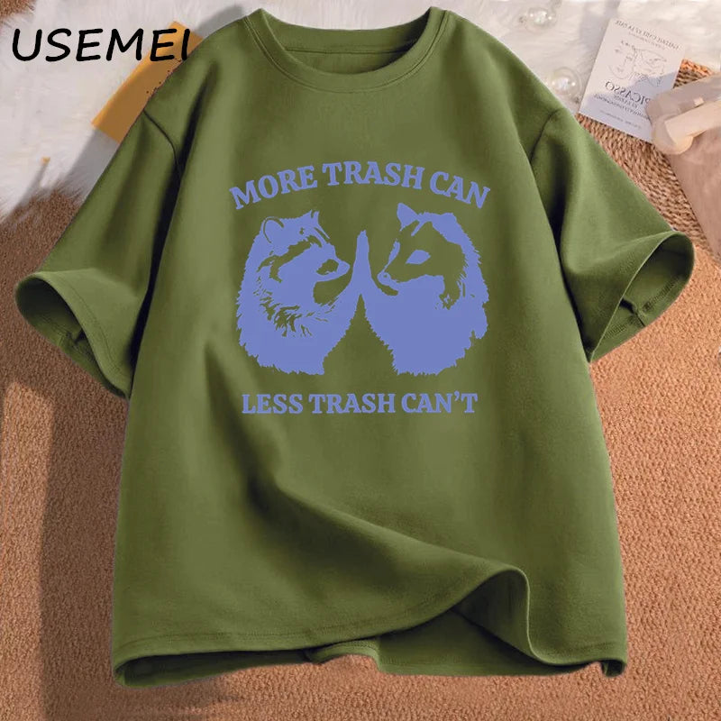 TrenLux Wear Men's 100% Cotton Oversized Slogan Graphic Print O-Neck T-Shirt