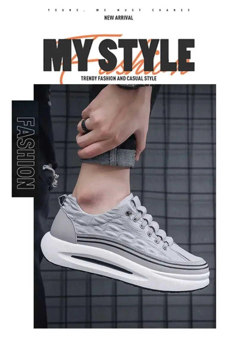 TrenLux Wear Men's Non-Slip Platform Breathable Lace-Up Casual Loafer Sneakers TrenLux Wear