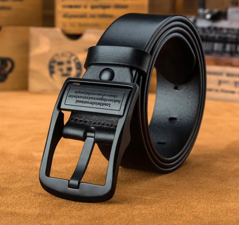Men's Light Luxury PU Leather Belt — Pin Buckle Casual Versatile Jeans Waistband TrenLux Wear