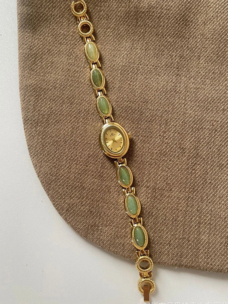 TrenLux Wear Women's Luxury Jade Green Jewelry Bracelet Quartz Dress Wristwatch
