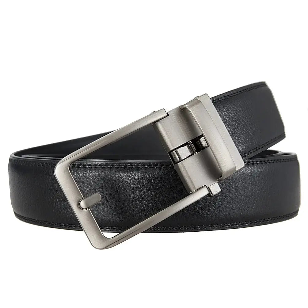 Men's Genuine Leather Belt — Automatic Buckle Luxury Designer Jeans Waistband TrenLux Wear