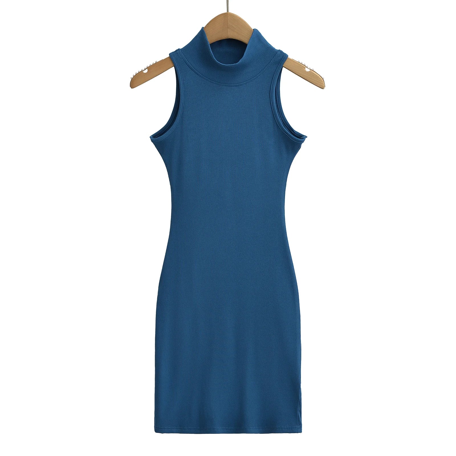 TrenLux Wear Women's Knit Turtleneck Bodycon Ankle-Length Maxi Dress