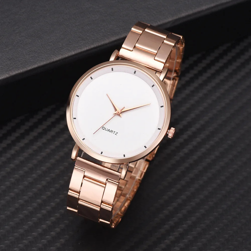 TrenLux Wear Women's Rose Gold Stainless Steel Fashion Business Quartz Wristwatch