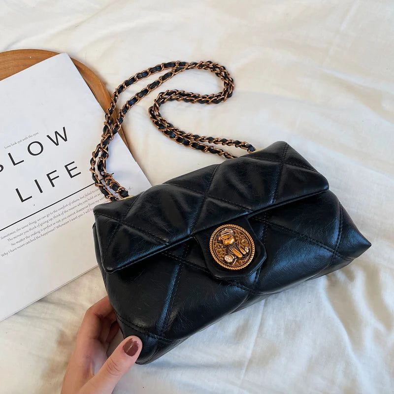 TrenLux Wear Women's Luxury Lingge Pattern PU Leather Designer Underarm Crossbody Shoulder Handbag