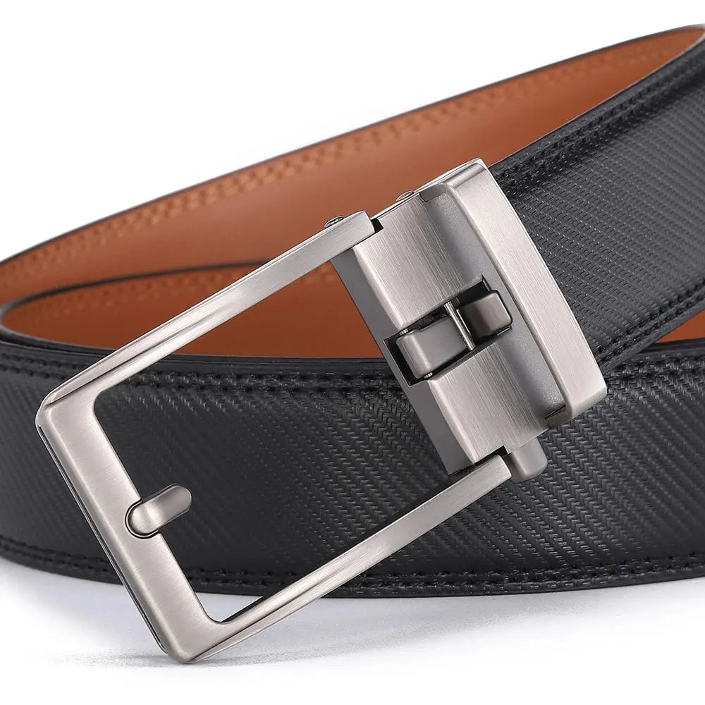 Men's Leather Belt — Automatic Buckle Carbon Fibre Pattern Luxury Strap TrenLux Wear