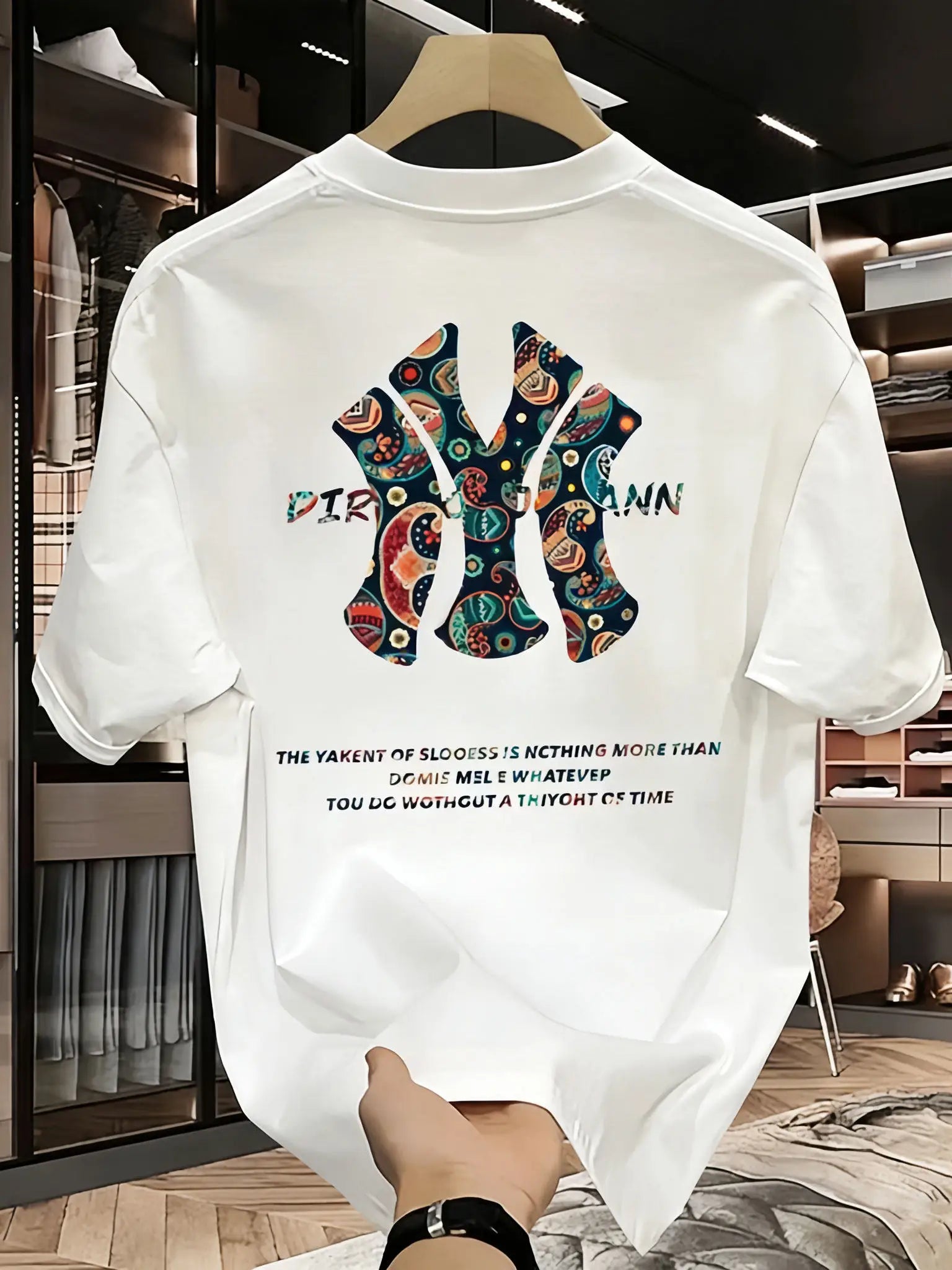 TrenLux Wear Men's 100% Cotton Loose-Fit Printed Breathable Summer T-Shirt