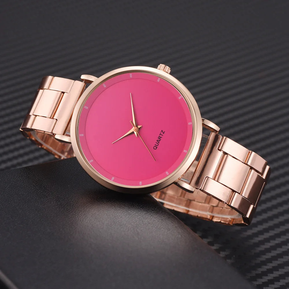 TrenLux Wear Women's Rose Gold Stainless Steel Fashion Business Quartz Wristwatch